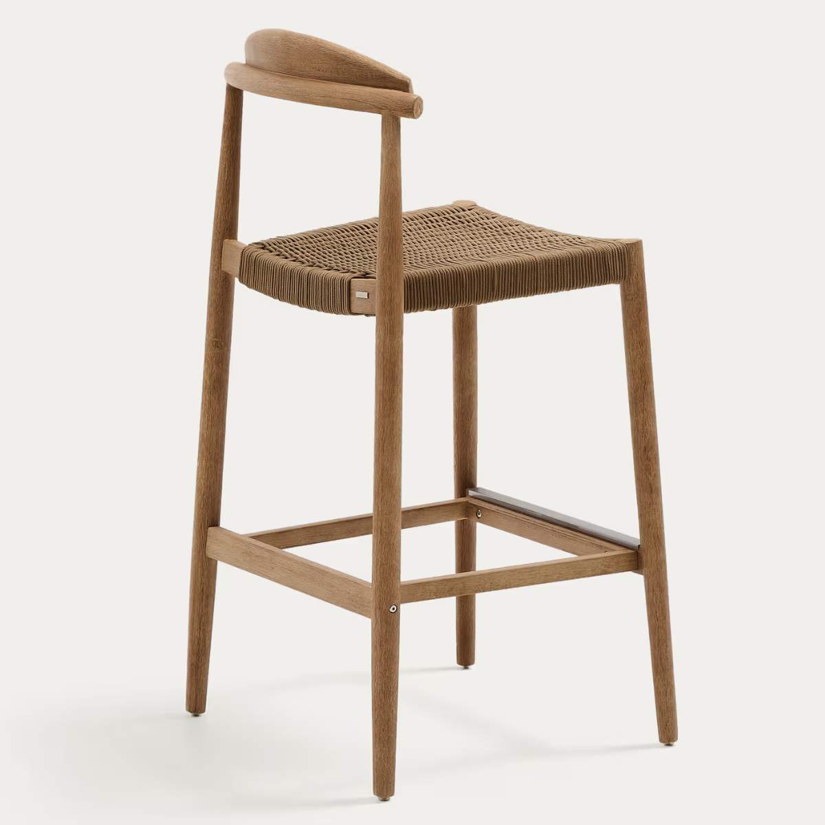 Kave Home Nina stool in solid acacia wood, height 76 cm FSC 100%