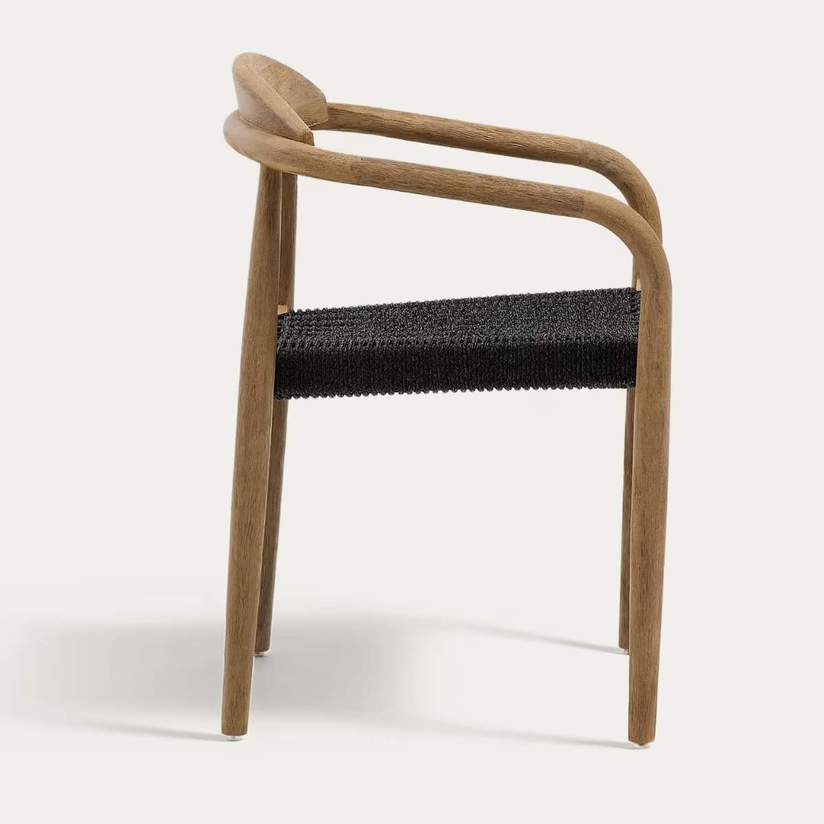 Kave Home Nina stackable chair in FSC 100% solid acacia wood and ecru rope cord