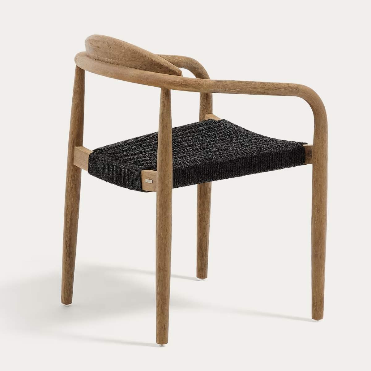 Kave Home Nina stackable chair in FSC 100% solid acacia wood and ecru rope cord