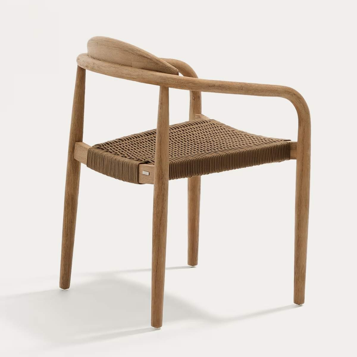 Kave Home Nina stackable chair in FSC 100% solid acacia wood and ecru rope cord