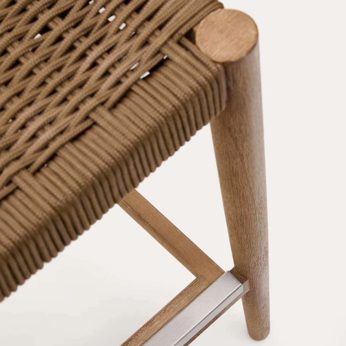 Kave Home Nina stool in solid acacia wood, height 76 cm FSC 100%