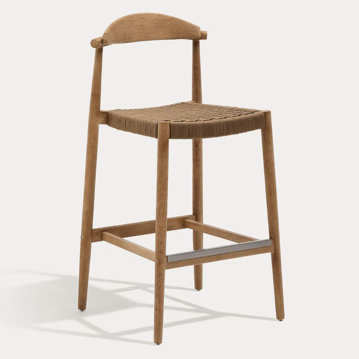 Kave Home Nina stool in solid acacia wood, height 76 cm FSC 100%