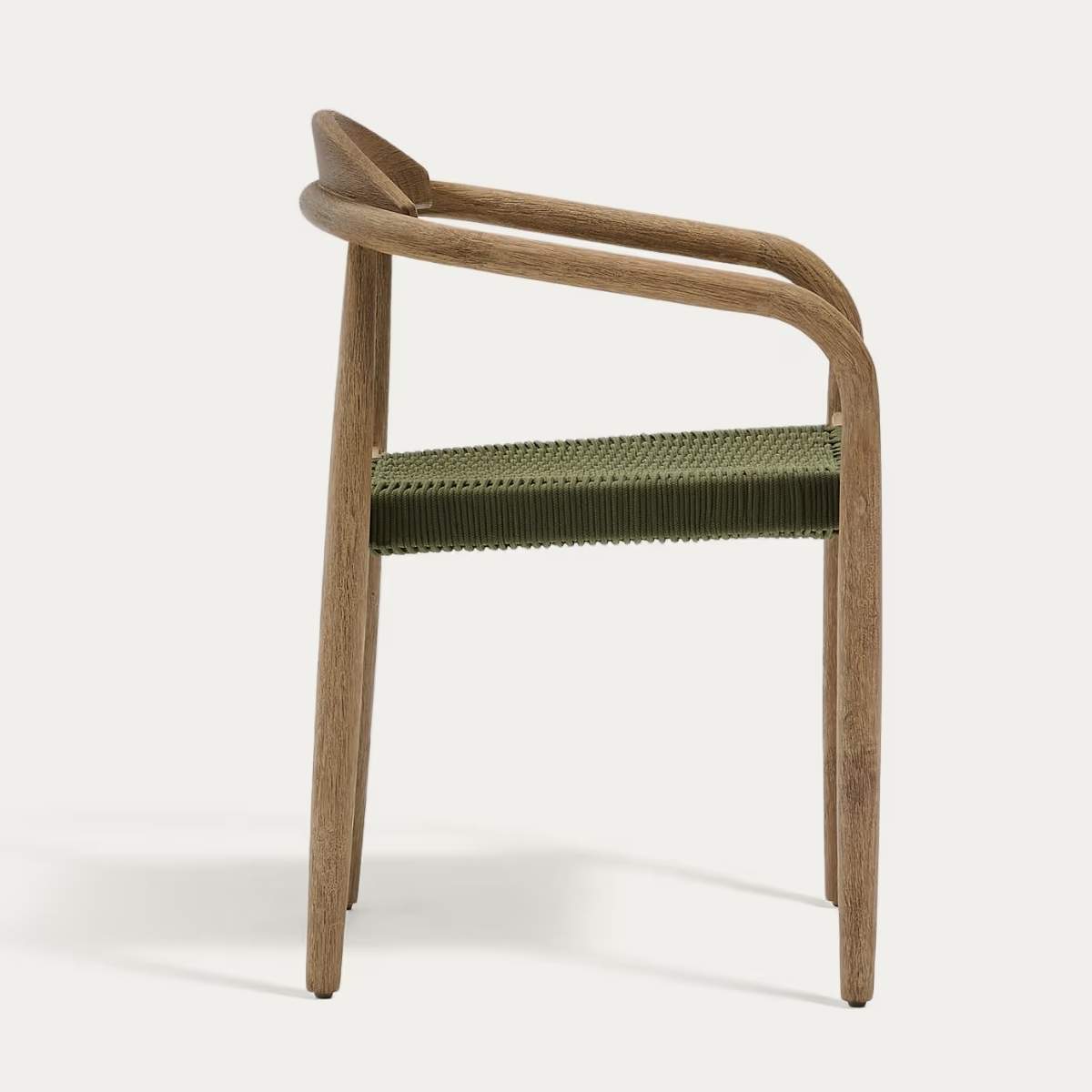 Kave Home Nina stackable chair in FSC 100% solid acacia wood and ecru rope cord