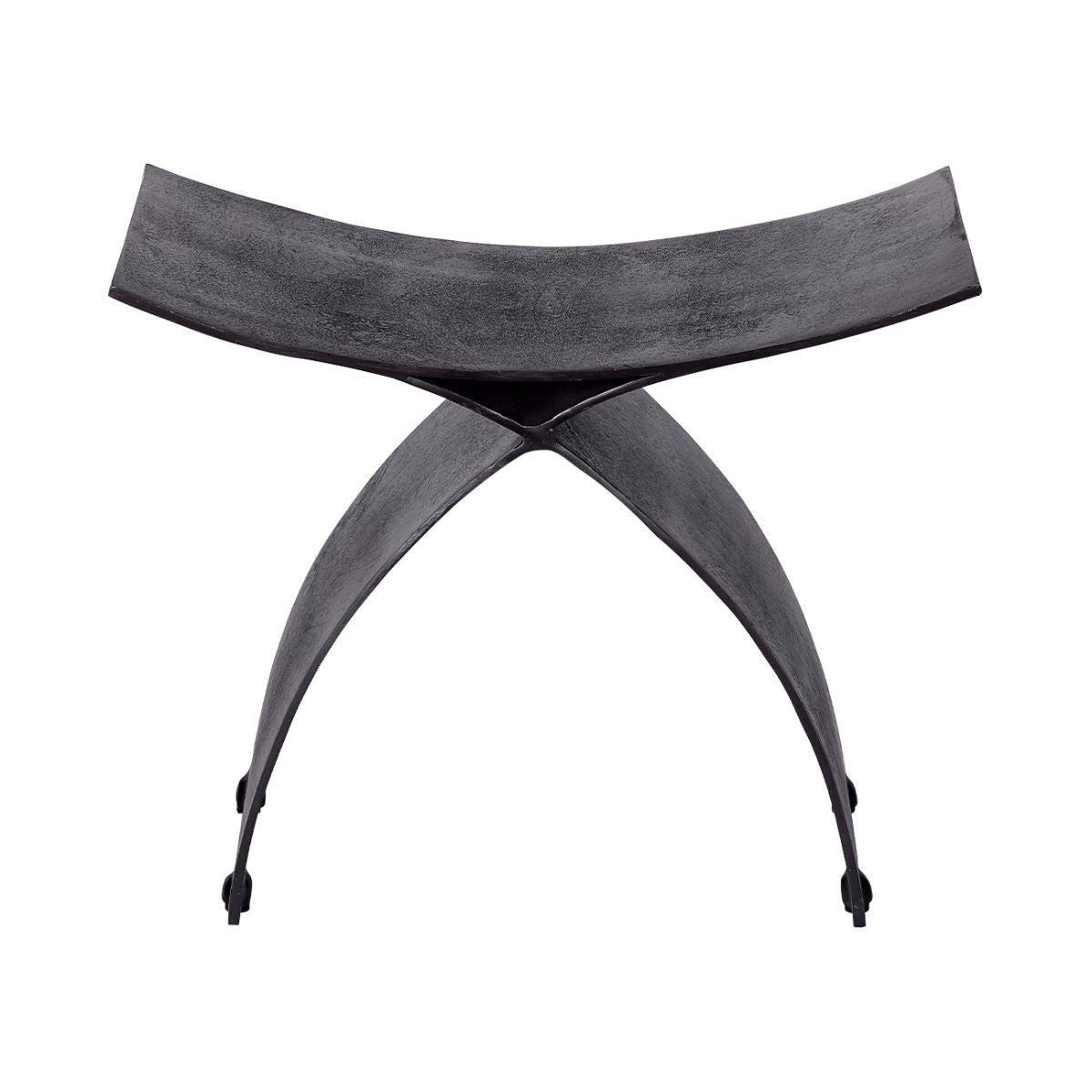 Libra Interiors Noir Crescent Iron Stool