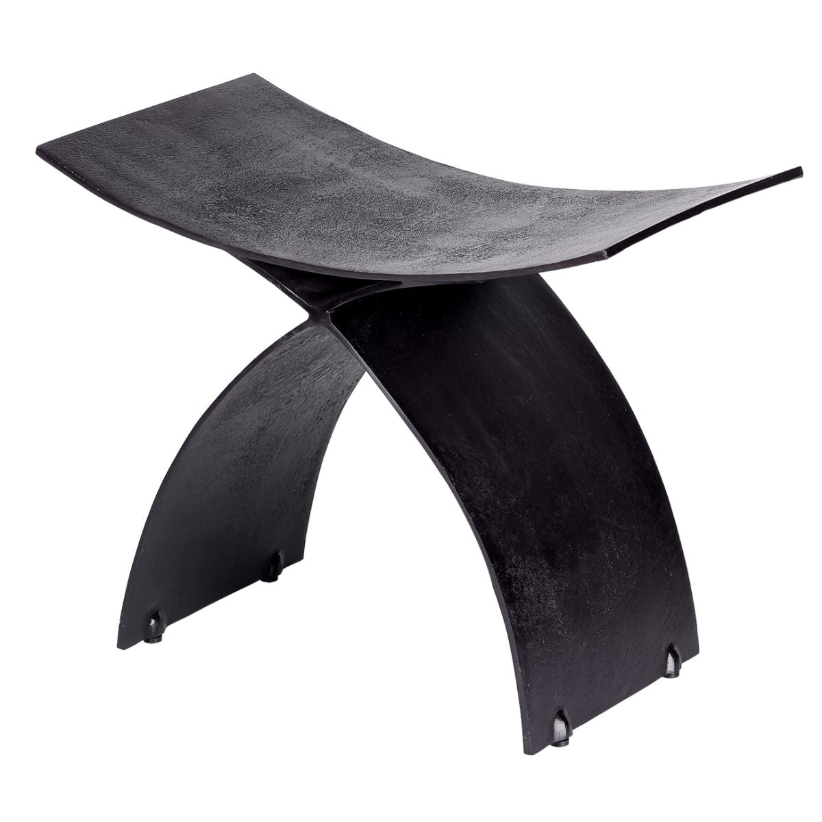 Libra Interiors Noir Crescent Iron Stool