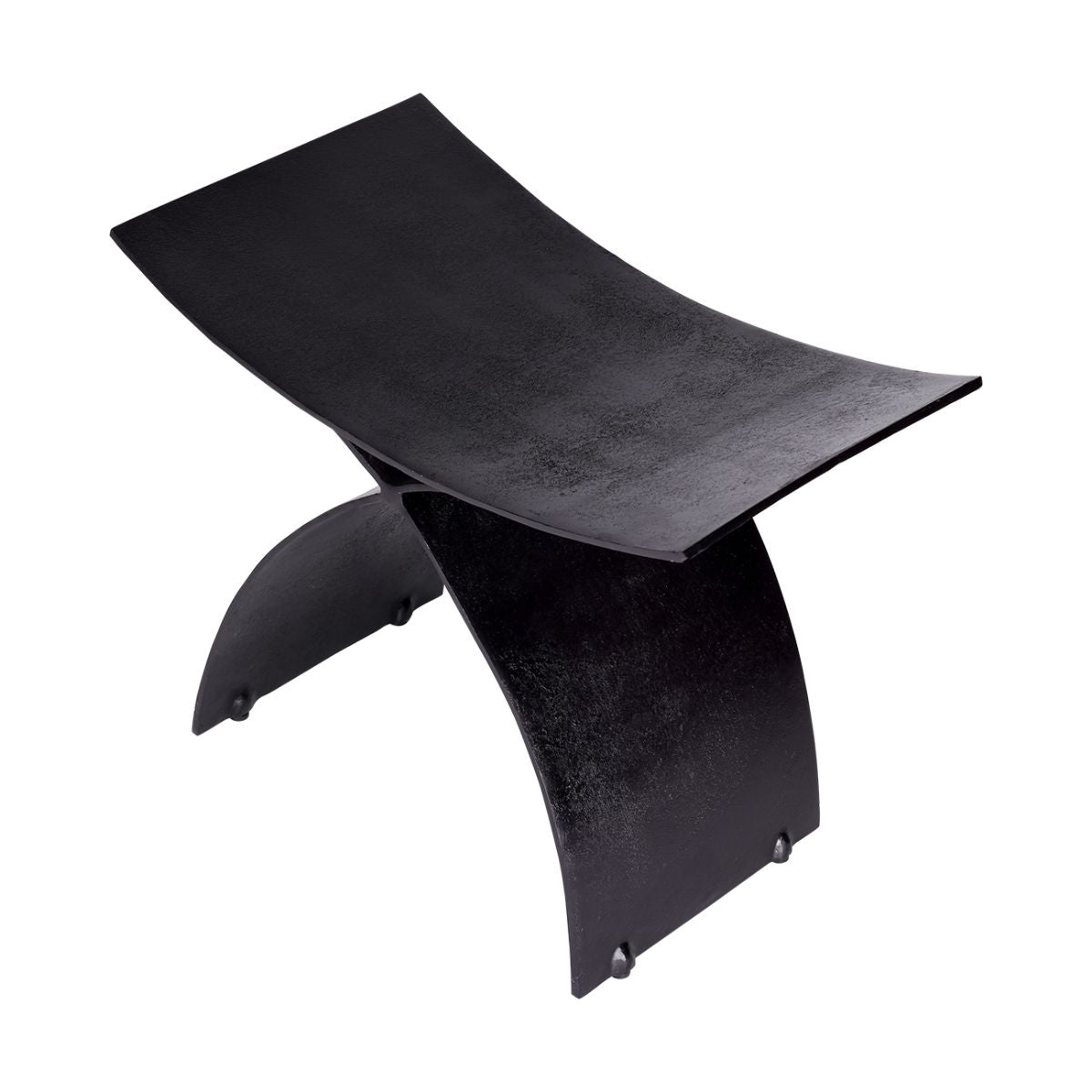 Libra Interiors Noir Crescent Iron Stool