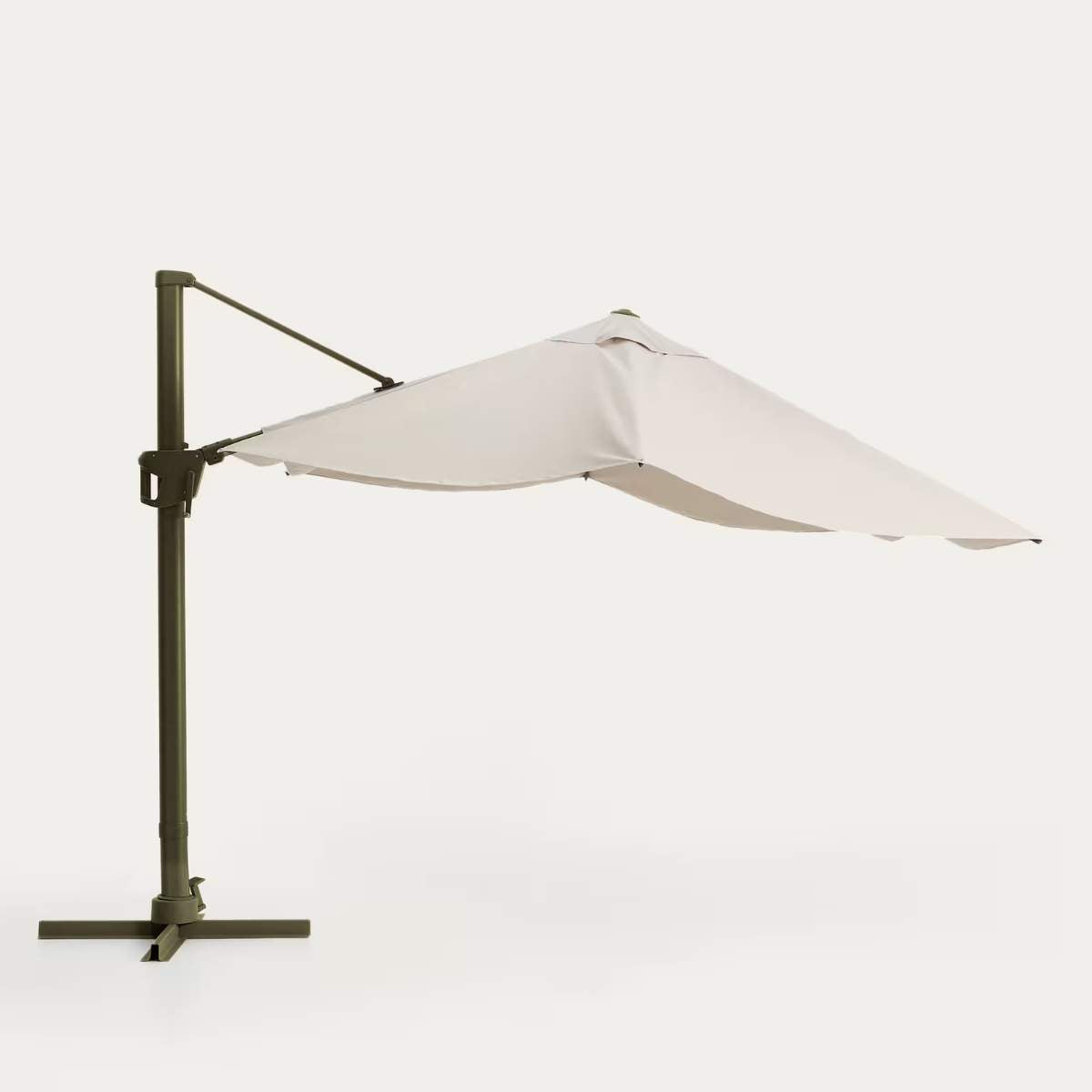 Kave Home Noli beige cantilever parasol with taupe aluminium structure 300 x 300cm