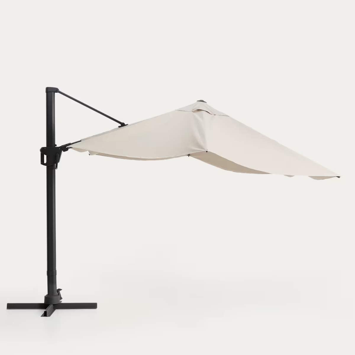 Kave Home Noli beige cantilever parasol with taupe aluminium structure 300 x 300cm