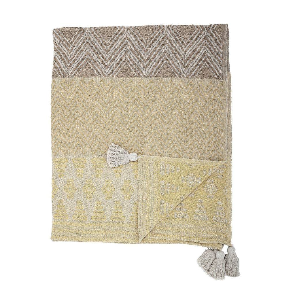 Nome Yellow Recycled Cotton Throw-Beaumonde