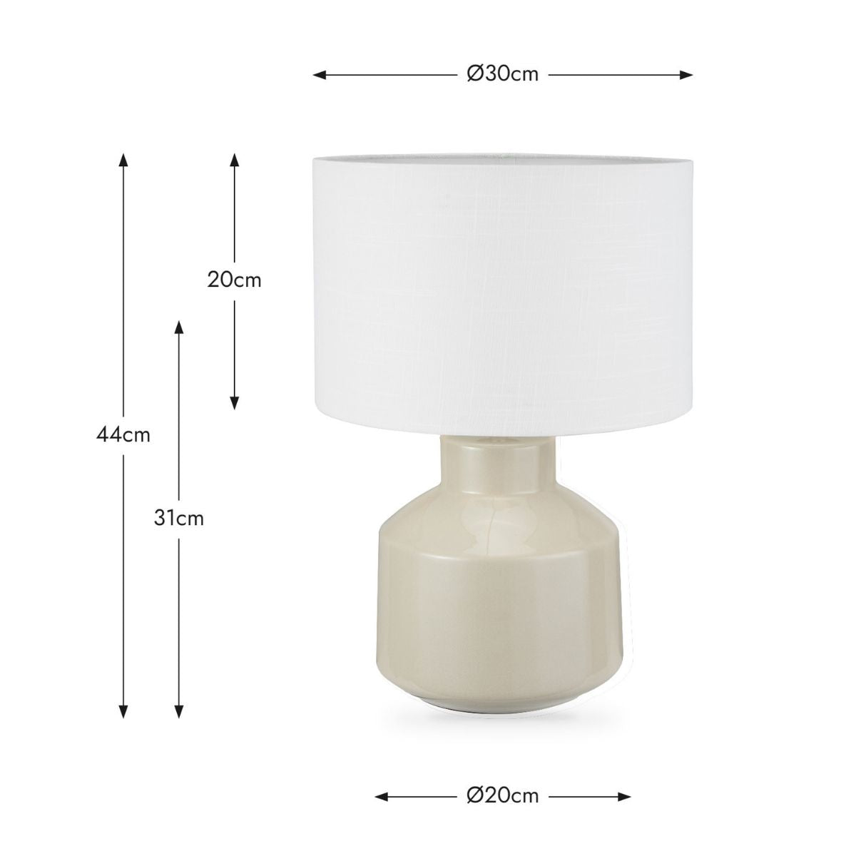 Pacific Lifestyle Nora Cream Crackle Effect Table Lamp