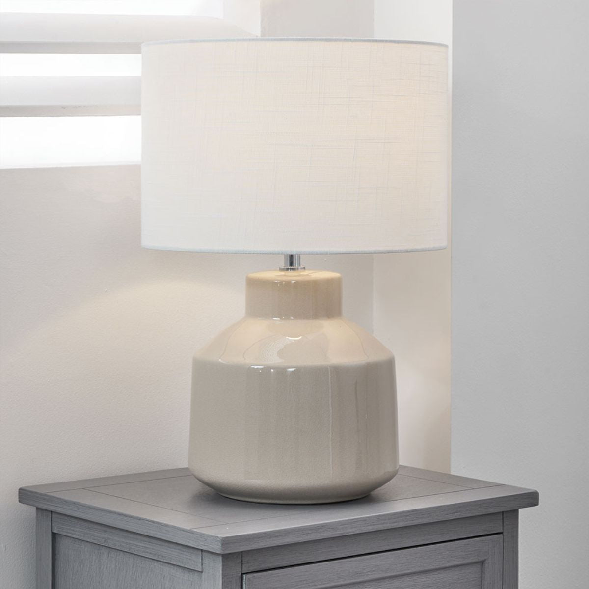 Pacific Lifestyle Nora Cream Crackle Effect Table Lamp