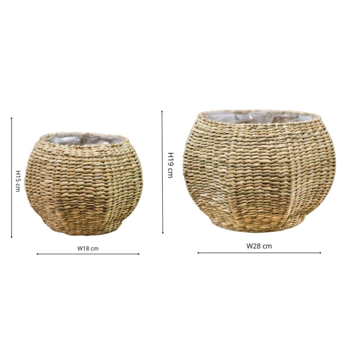 Ivyline Norwick Seagrass Pumpkin Basket H19cm D28cm