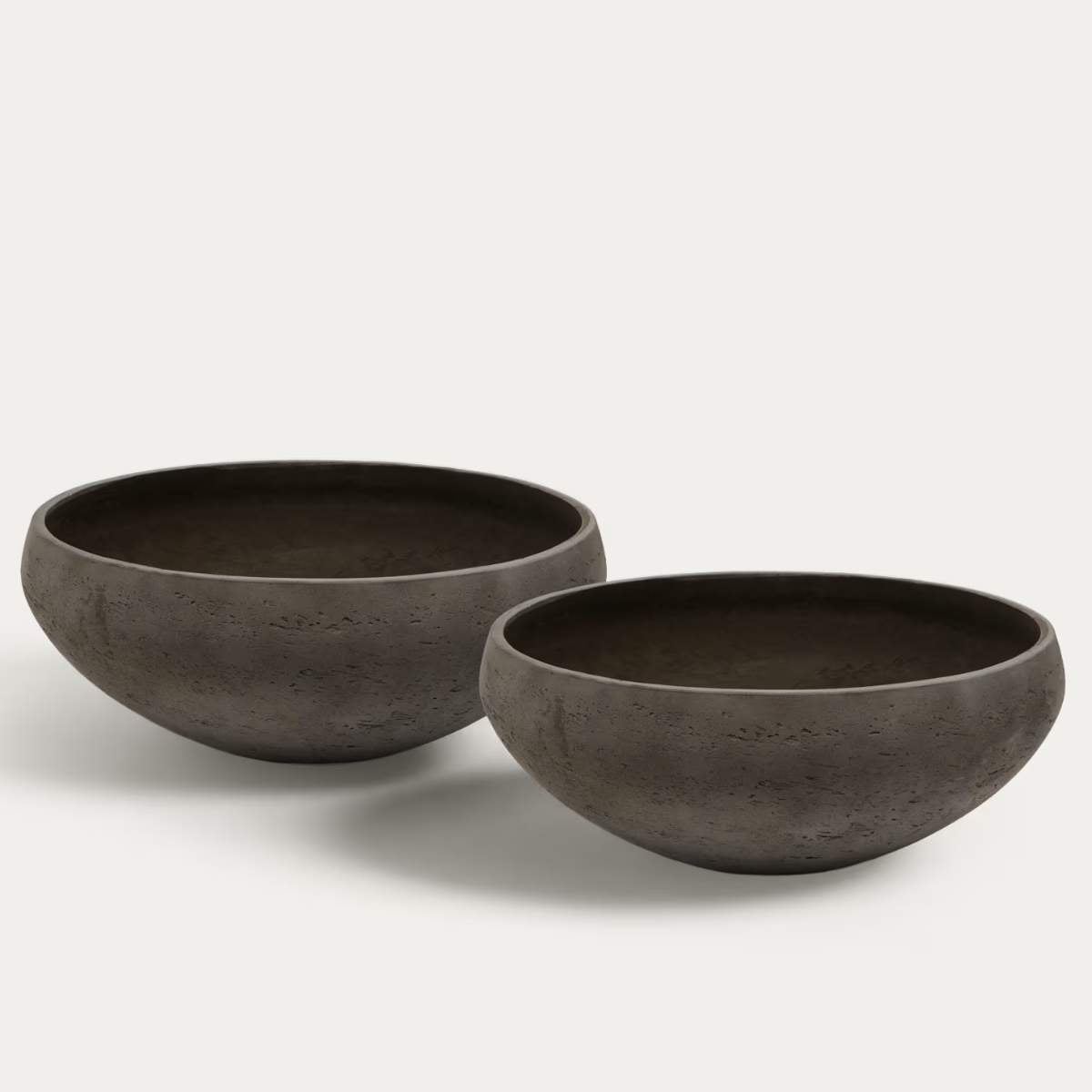 Kave Home Set of 2 Nura terracotta cement-effect planters Ø55 cm