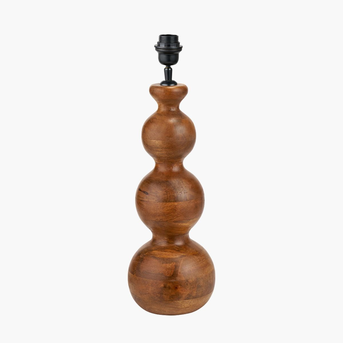Pacific Lifestyle Nyari Brown Oiled Finish Mango Wood 3 Ball Design Table Lamp Base