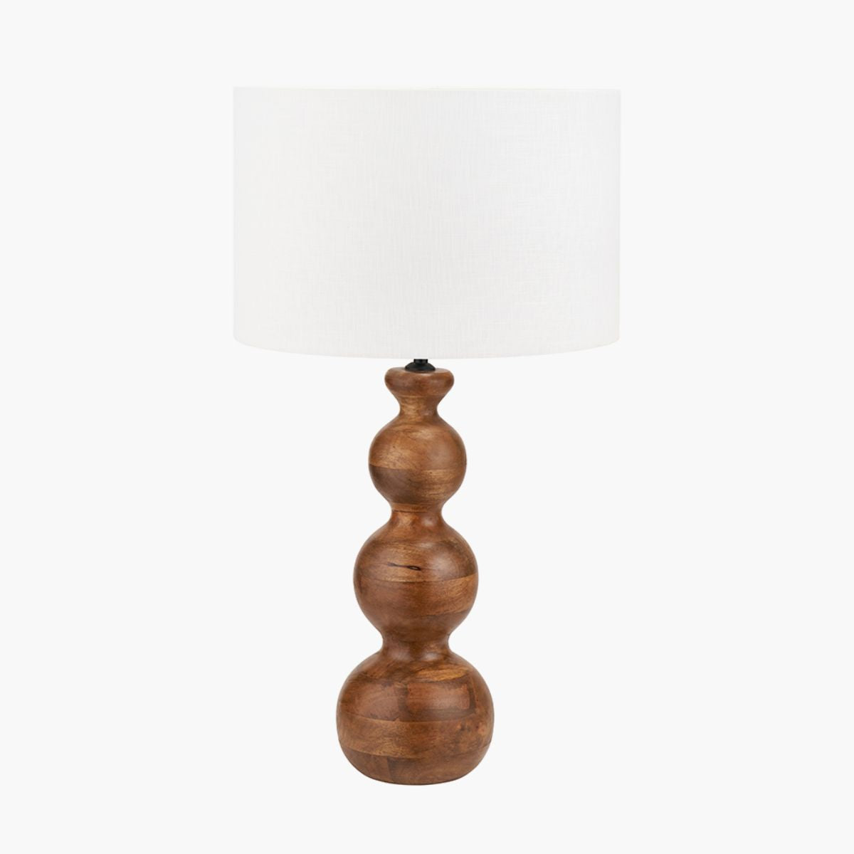 Pacific Lifestyle Nyari Brown Oiled Finish Mango Wood 3 Ball Design Table Lamp Base