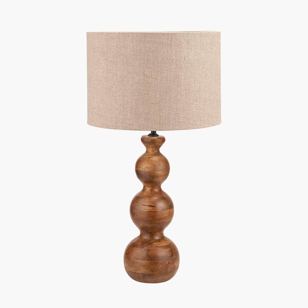 Pacific Lifestyle Nyari Brown Oiled Finish Mango Wood 3 Ball Design Table Lamp Base