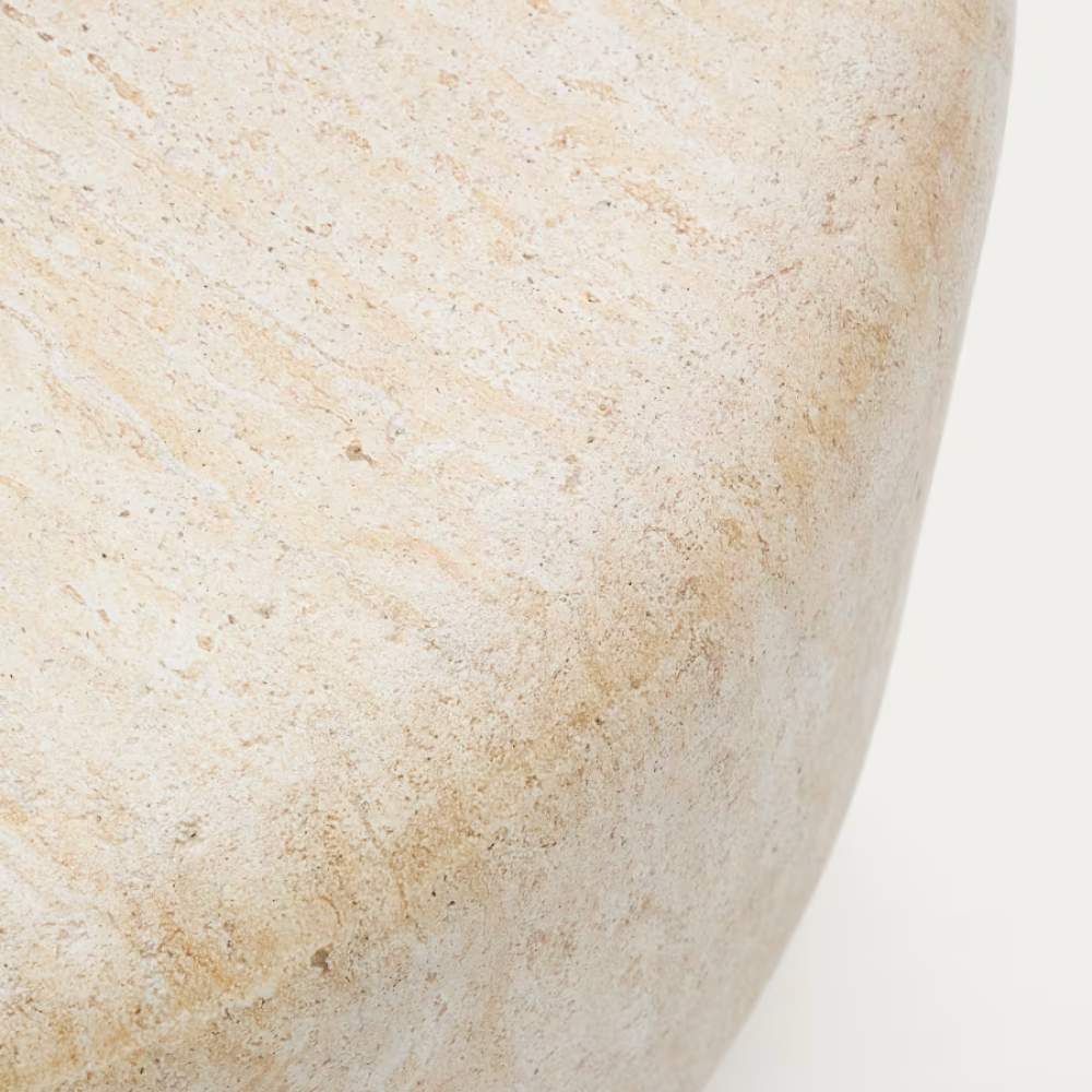 Kave Home Drasi Cement Coffee Table with Travertine-effect Finish Ø90cm
