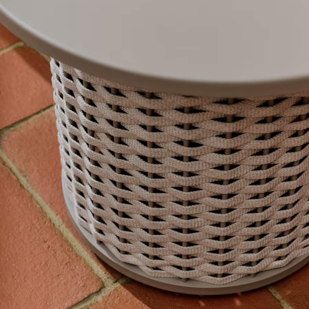 Kave Home Sedalis Outdoor Side Table – Aluminium & Taupe Rope Cord Ø50cm