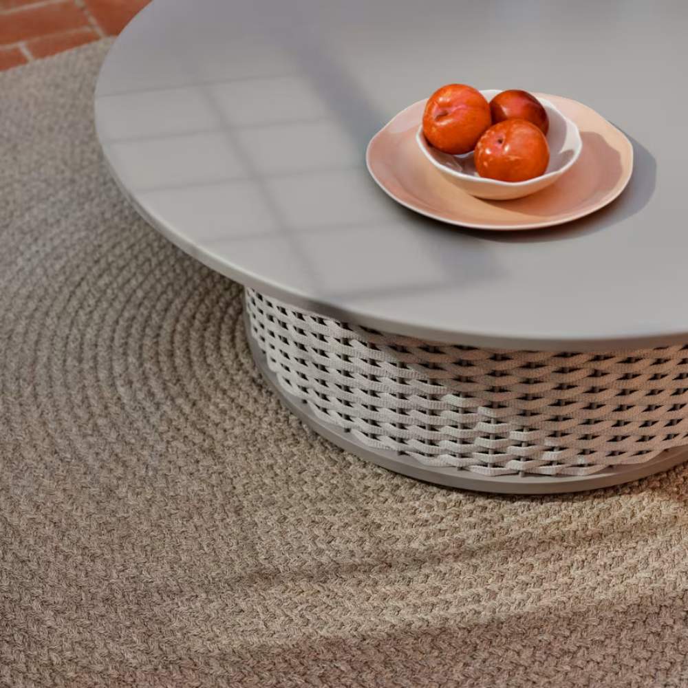 Kave Home Sedalis Outdoor Coffee Table – Aluminium & Taupe Rope Cord, Ø99cm