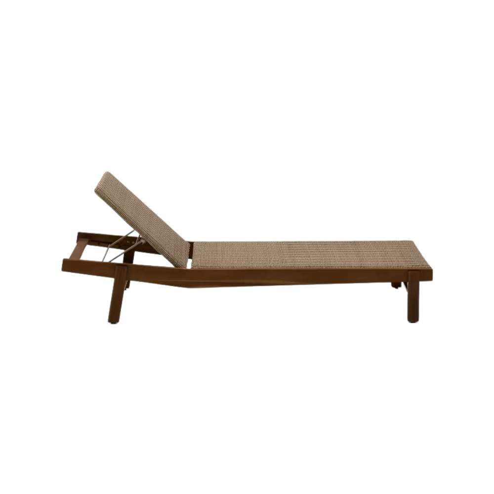 Kave Home Itani Sun Lounger in FSC 100% Solid Acacia Wood and Synthetic Rattan