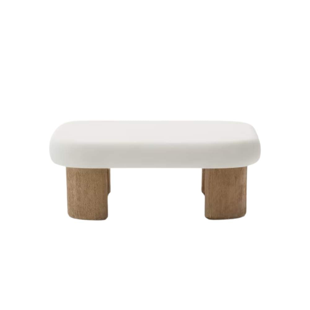 Kave Home Labra Coffee Table in Cement and Acacia Wood – 80 x 80 cm