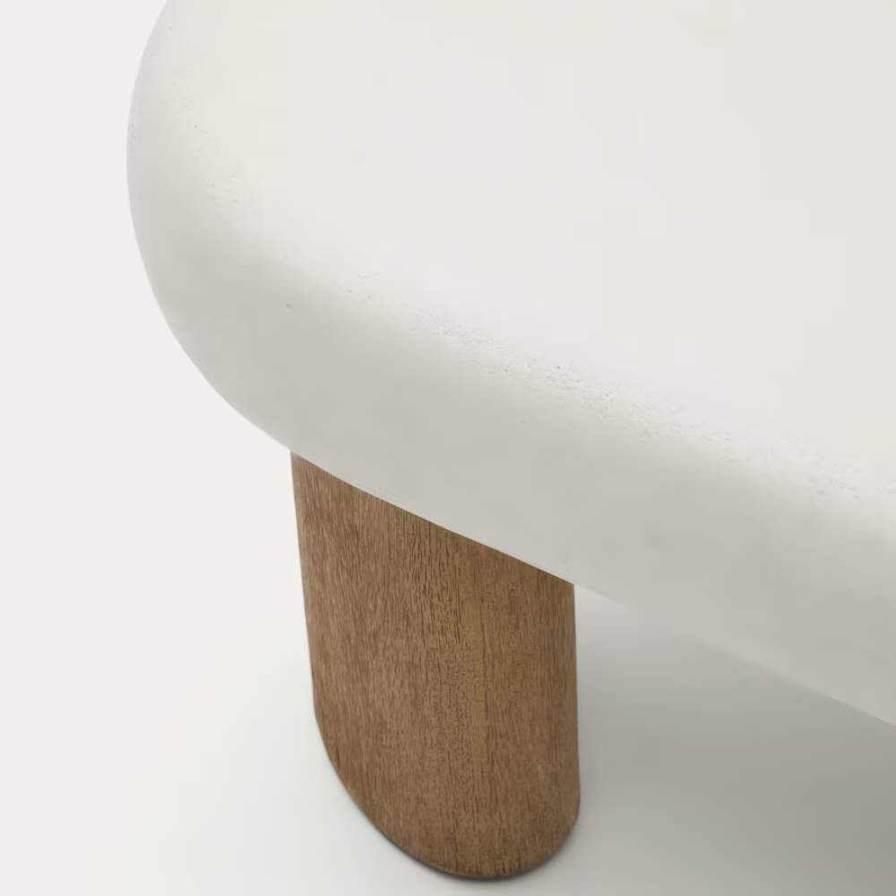 Kave Home Labra Coffee Table in Cement and Acacia Wood – 80 x 80 cm