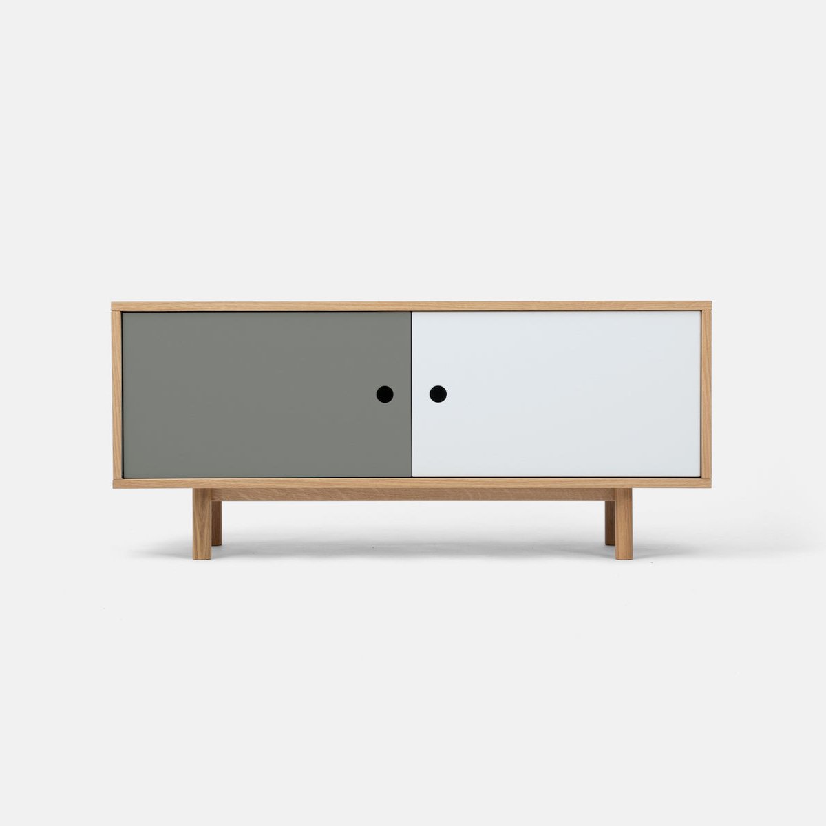 John Green Sideboard Oak with grey and white doors