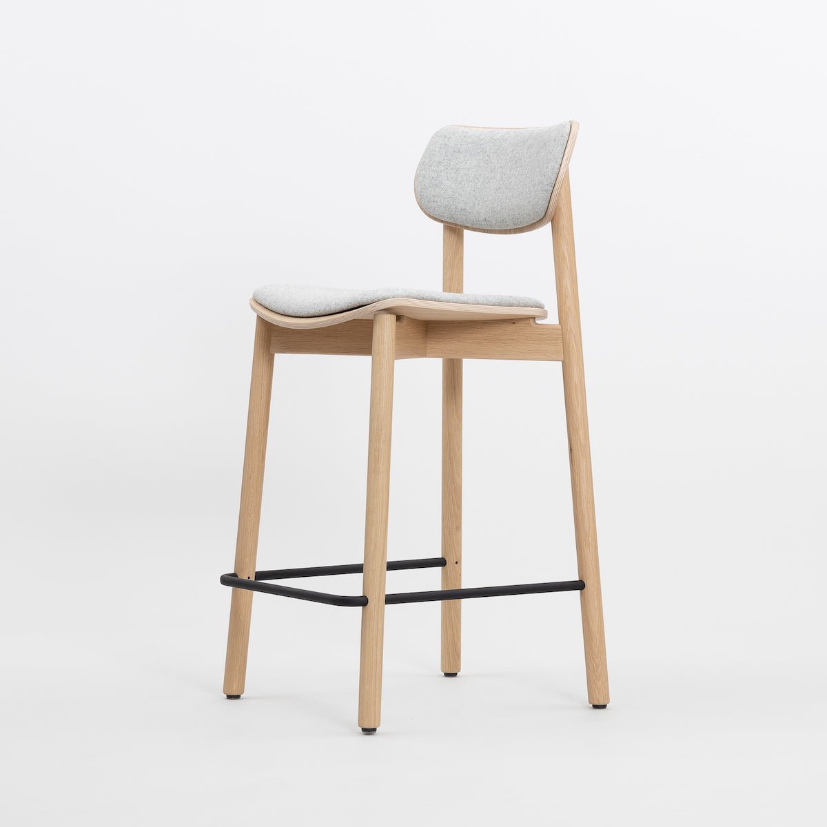 John Green Otis Oak Stool 75cm - Upholstered