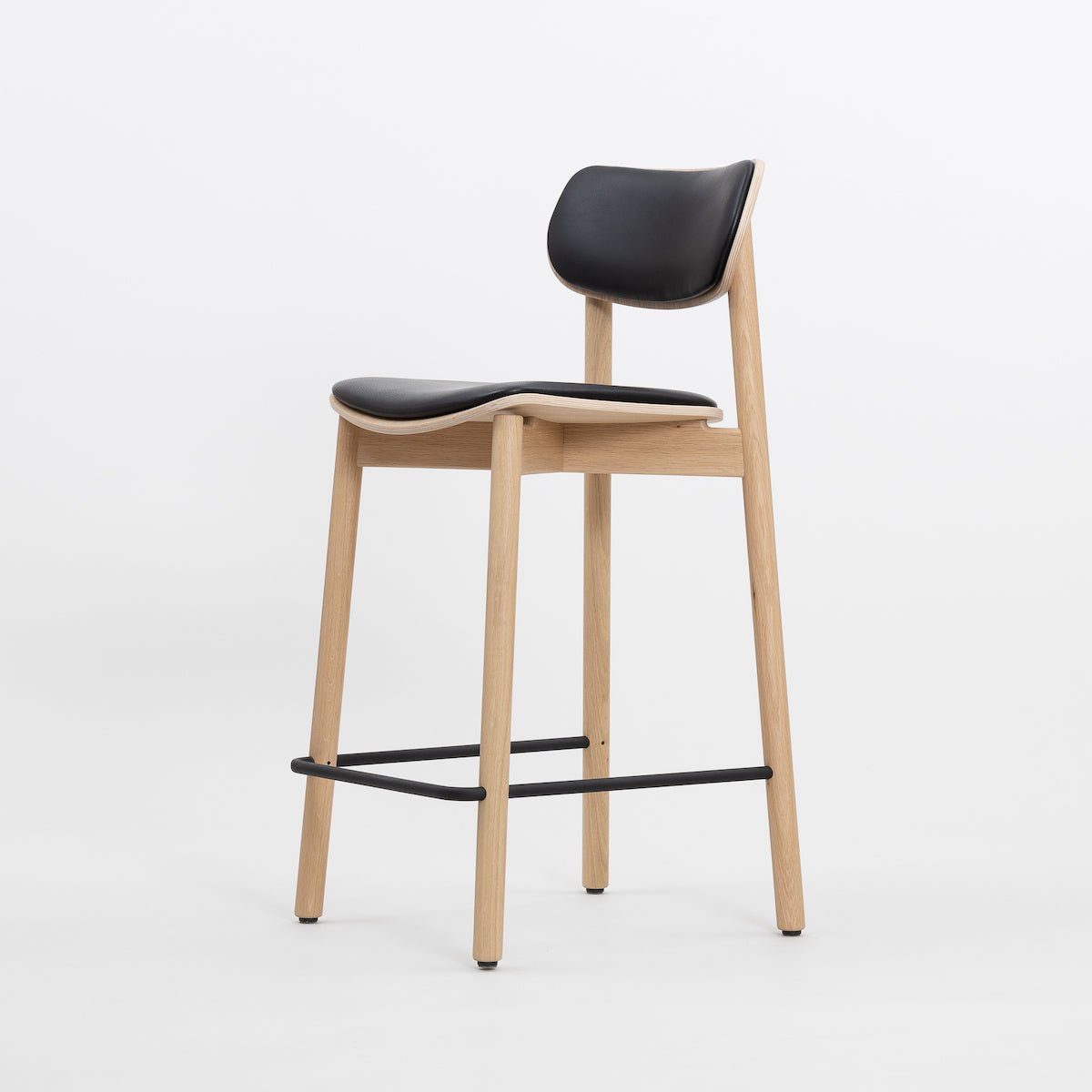 John Green Otis Oak Stool 75cm - Upholstered