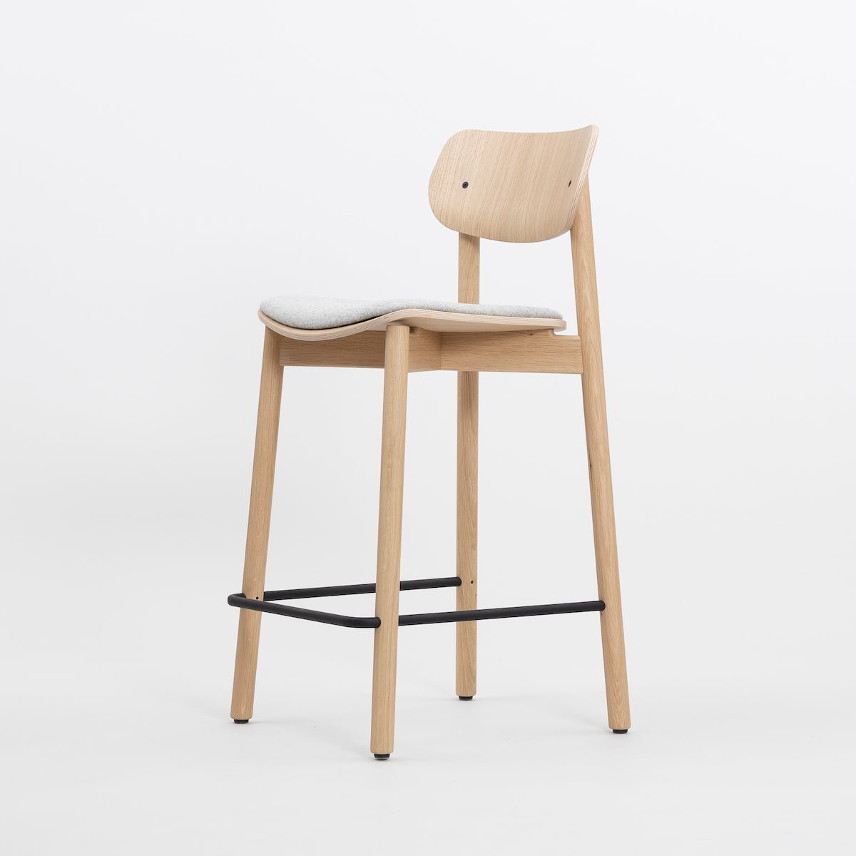 John Green Otis Oak Stool 75cm - Upholstered