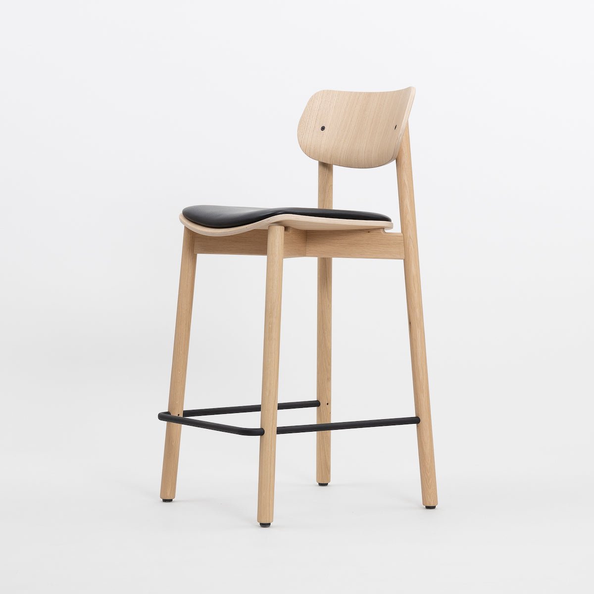 John Green Otis Oak Stool 75cm - Upholstered