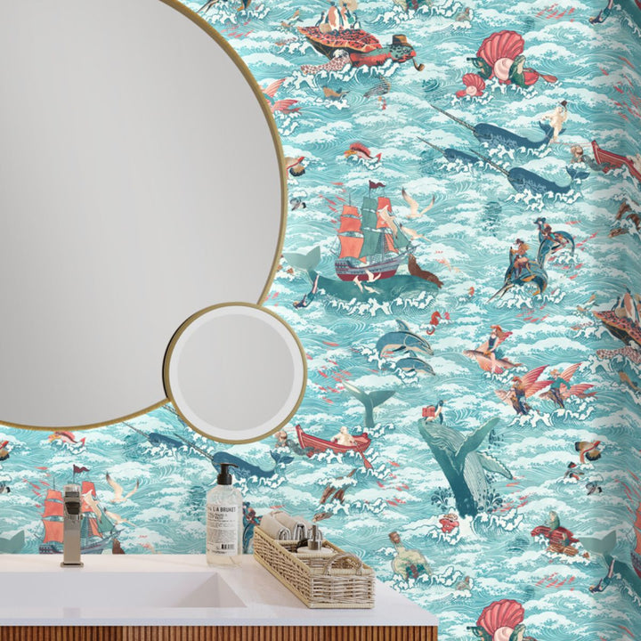 Brand Mckenzie Ocean Waves Wallpaper Coral Reef