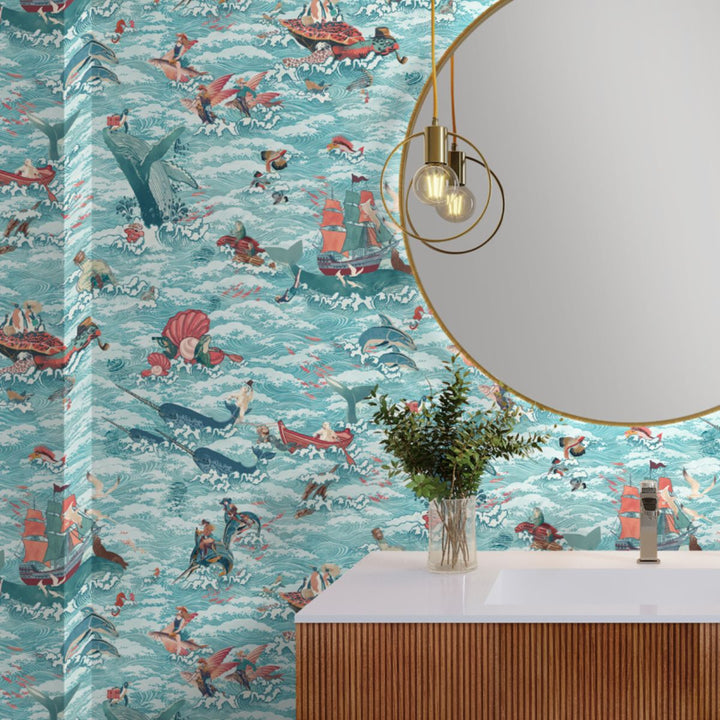 Brand Mckenzie Ocean Waves Wallpaper Coral Reef