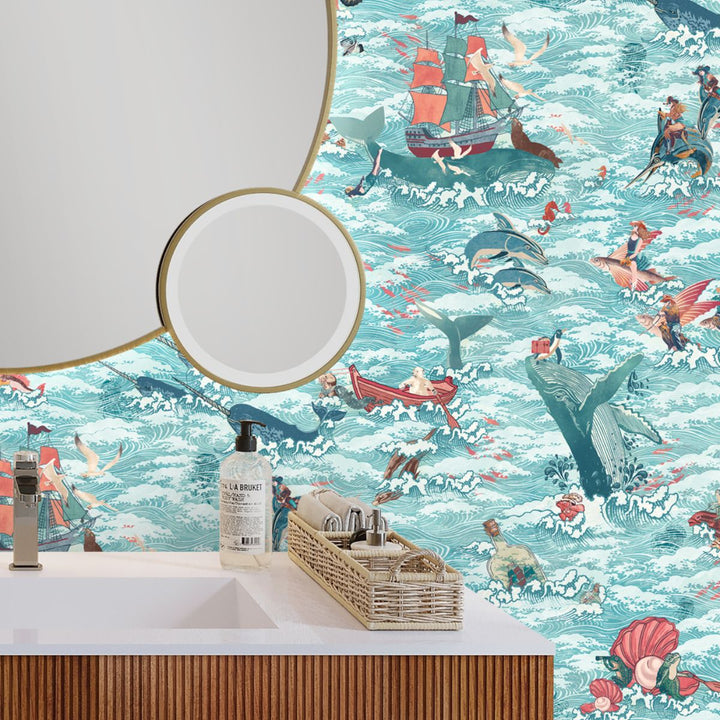 Brand Mckenzie Ocean Waves Wallpaper Coral Reef