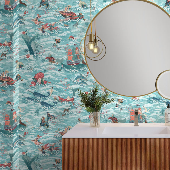 Brand Mckenzie Ocean Waves Wallpaper Coral Reef