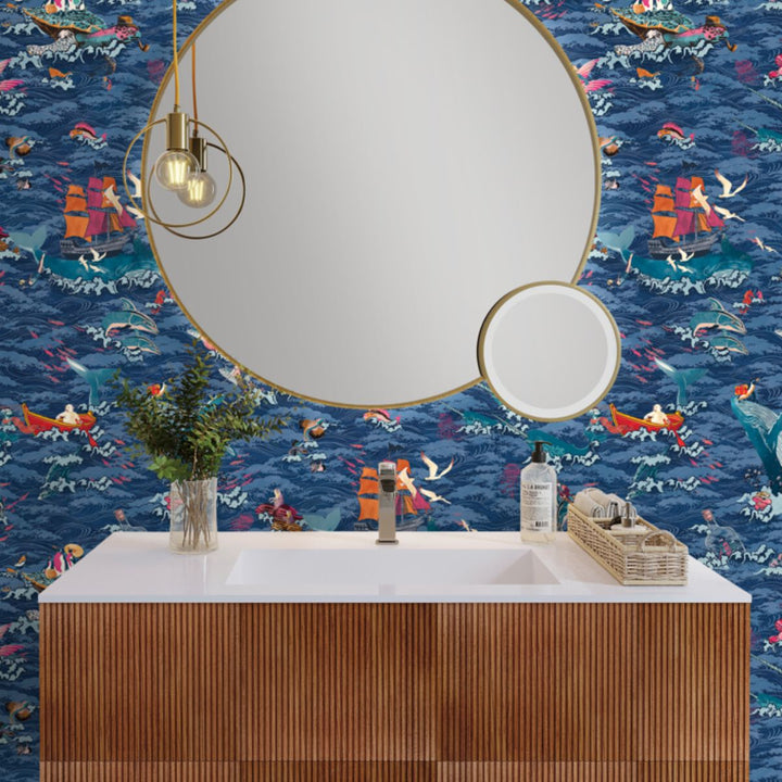 Brand Mckenzie Ocean Waves Wallpaper Deep Water
