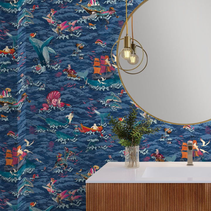 Brand Mckenzie Ocean Waves Wallpaper Deep Water