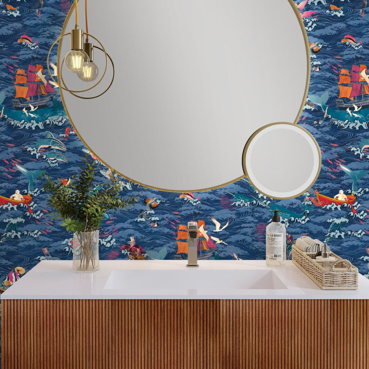 Brand Mckenzie Ocean Waves Wallpaper Deep Water