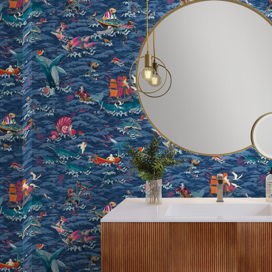 Brand Mckenzie Ocean Waves Wallpaper Deep Water