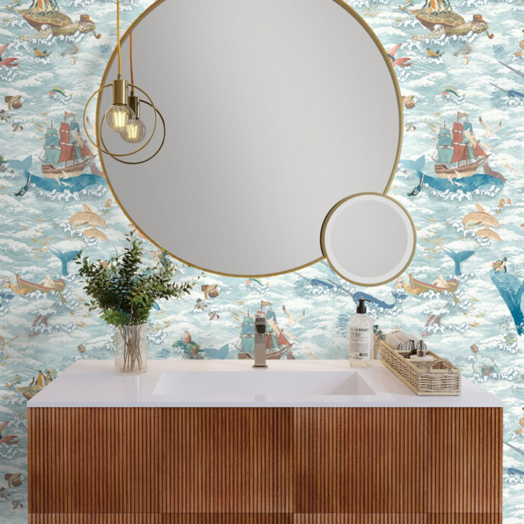 Brand Mckenzie Ocean Waves Wallpaper Pale Tide