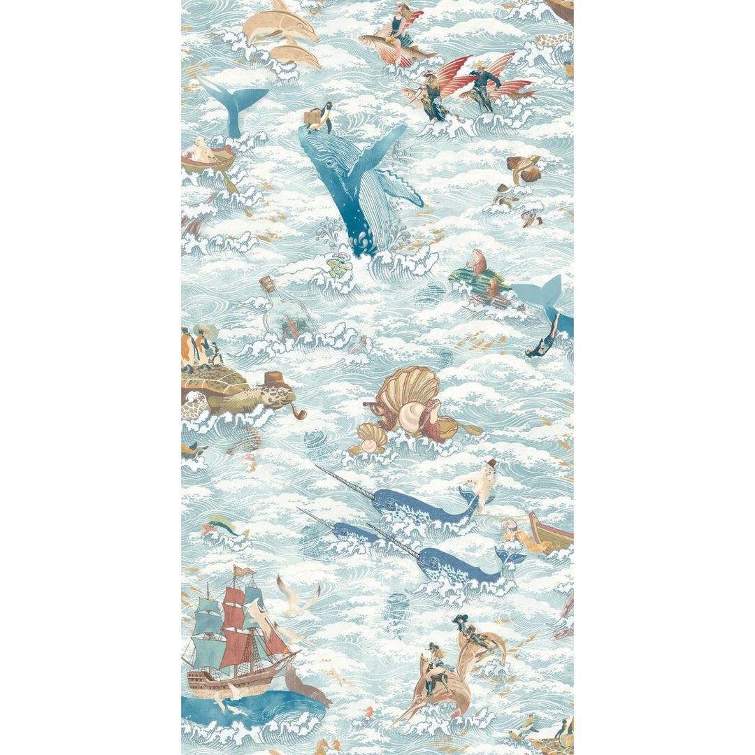 Brand Mckenzie Ocean Waves Wallpaper Pale Tide