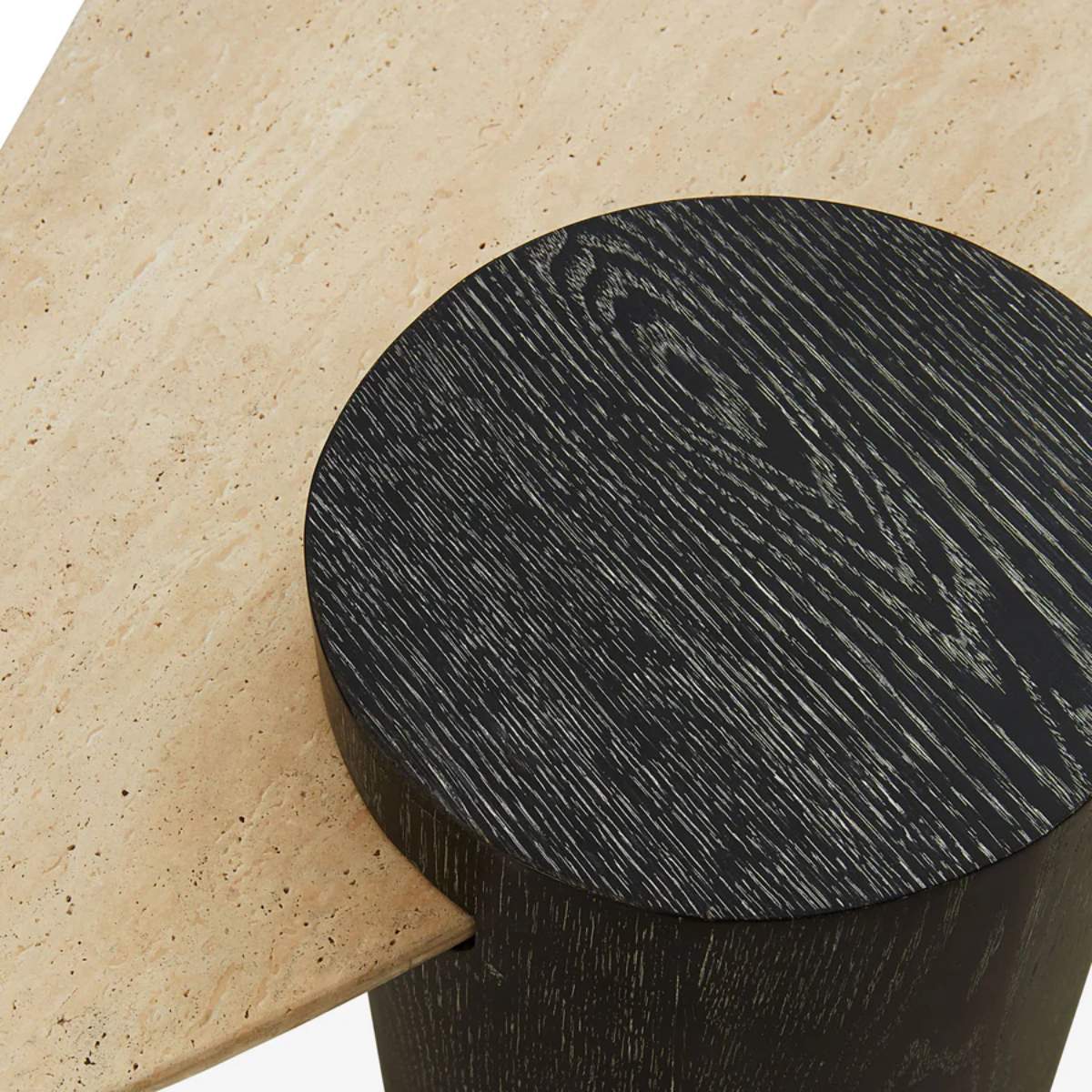 Jonathan Adler Oeuf Travertine Cocktail Table