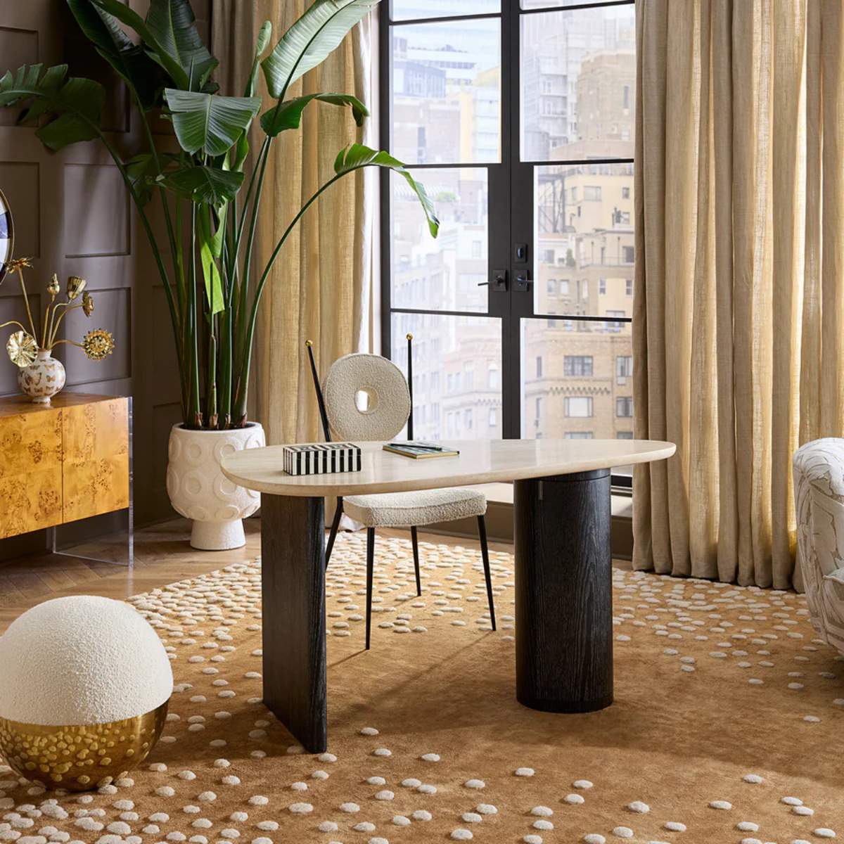 Jonathan Adler Oeuf Travertine Desk