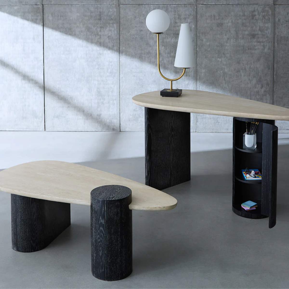Jonathan Adler Oeuf Travertine Desk