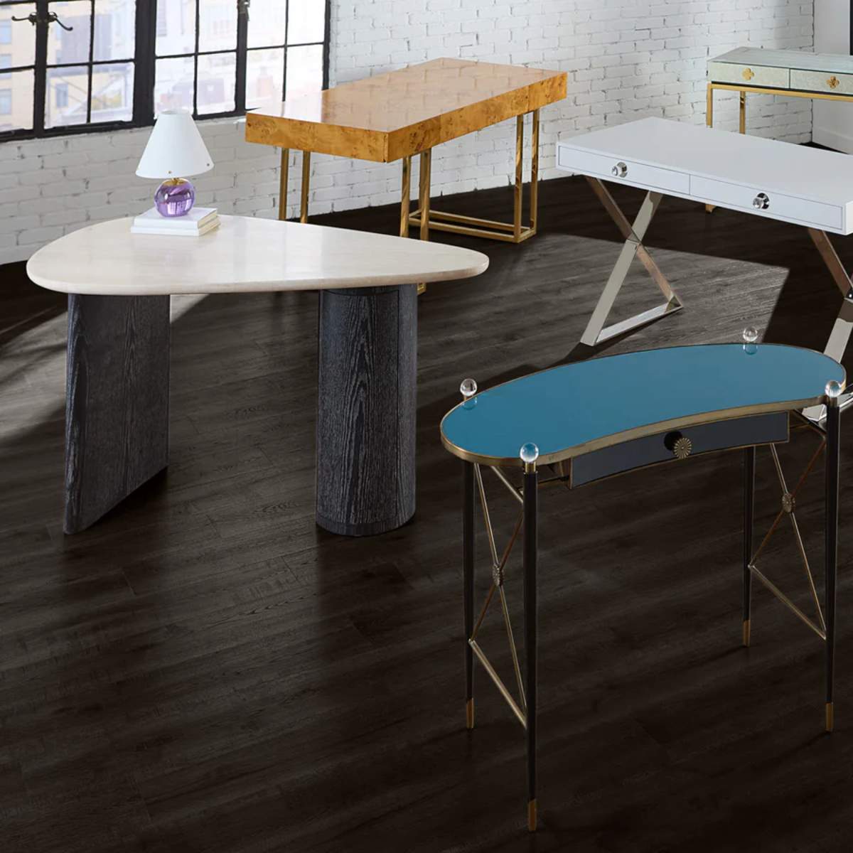 Jonathan Adler Oeuf Travertine Desk