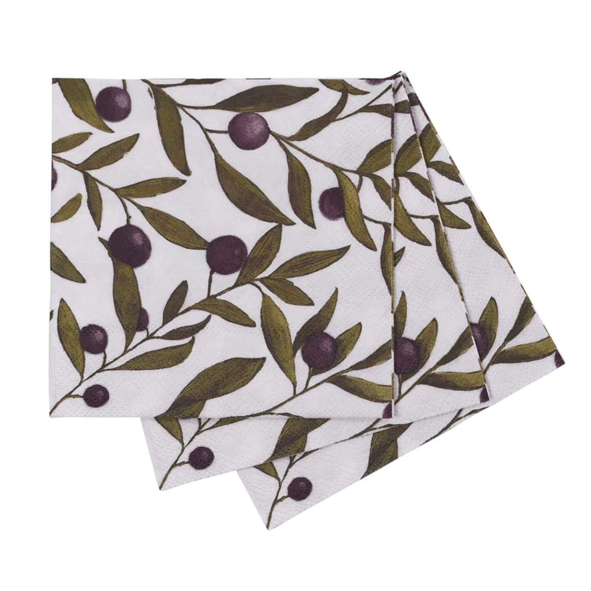 Rock Flower Paper Olives Printed Paper Cocktail Napkins (Pack of 25)