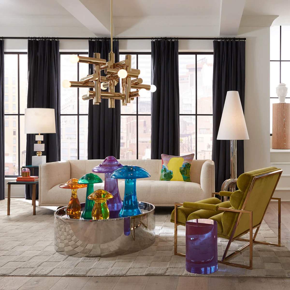 Jonathan Adler Orange Acrylic Mushroom Objet