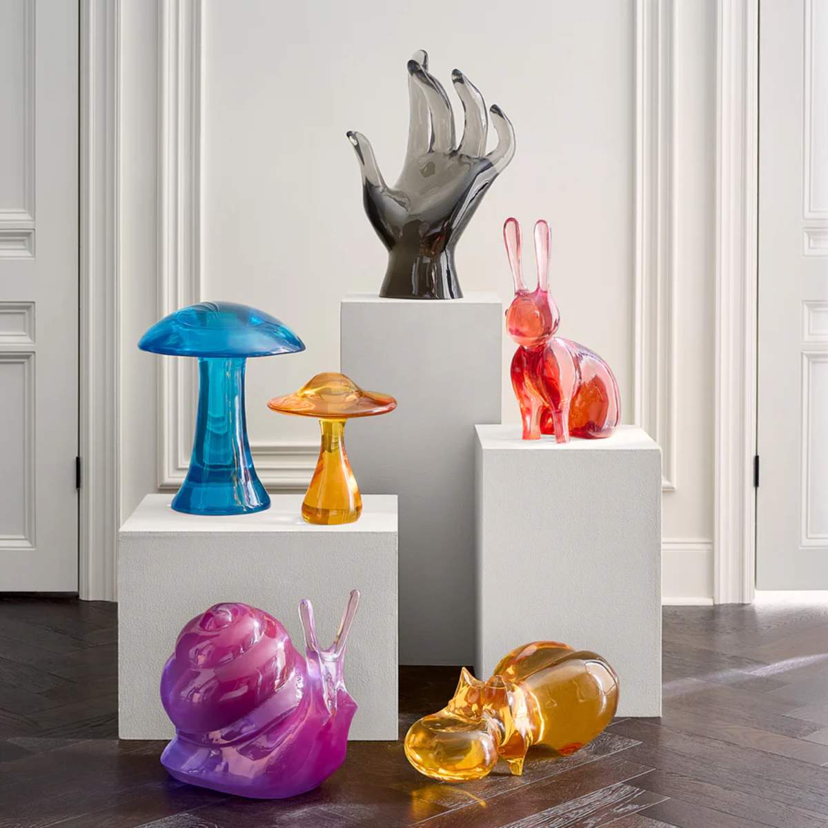 Jonathan Adler Orange Acrylic Mushroom Objet