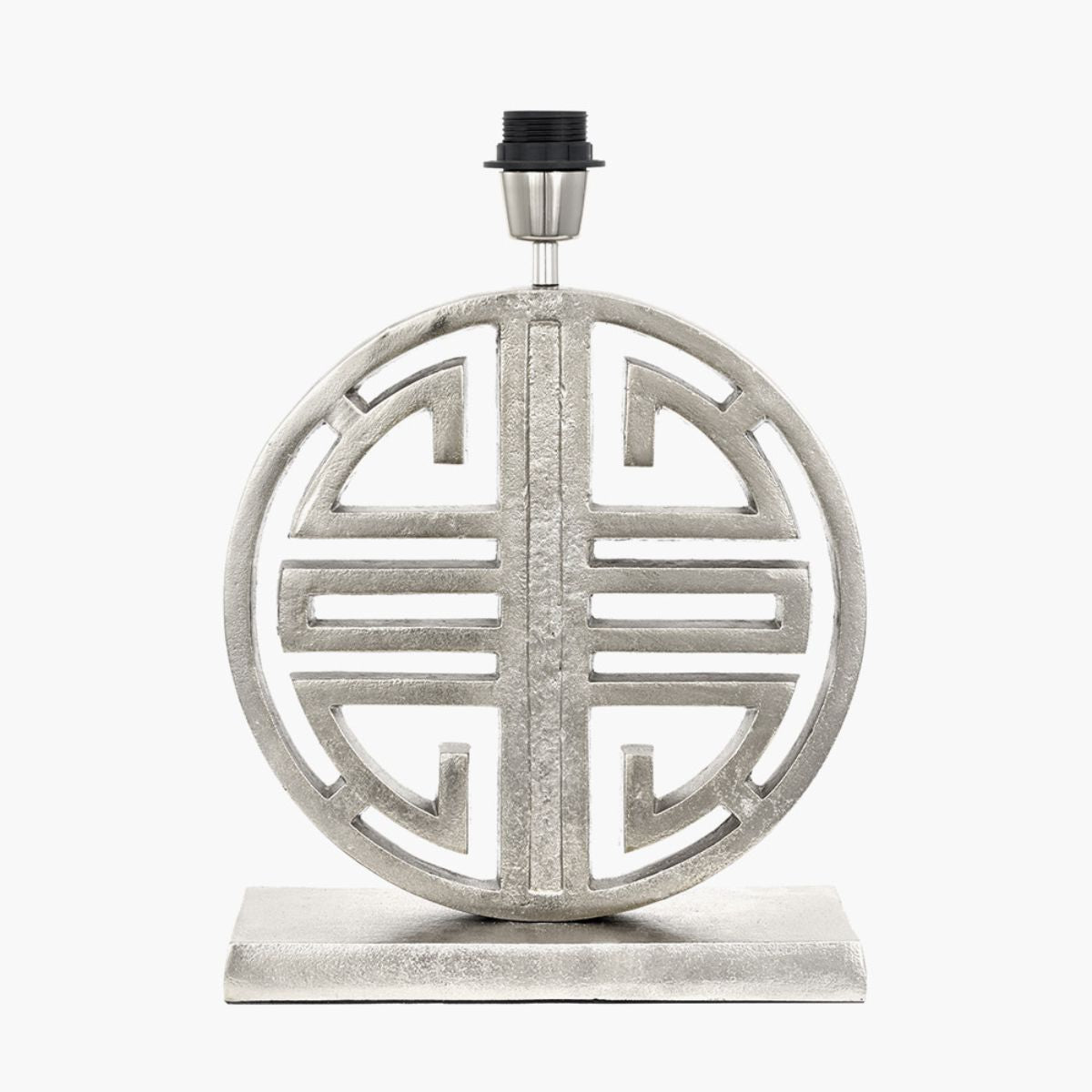 Pacific Lifestyle Orla Shiny Silver Metal Statement Circle Table Lamp Base