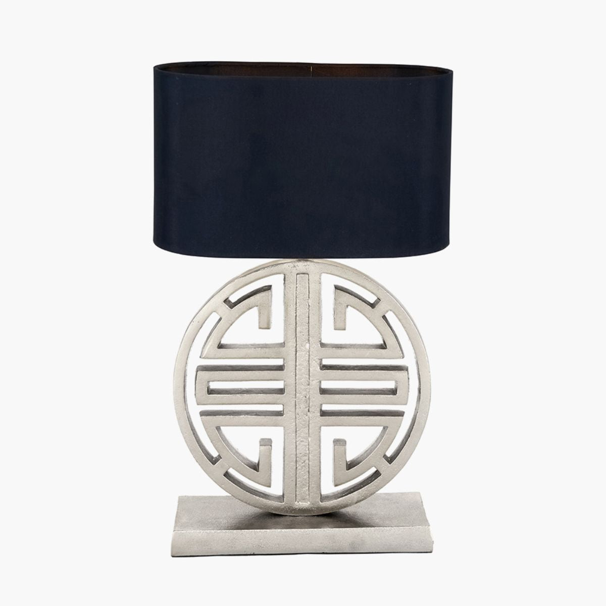 Pacific Lifestyle Orla Shiny Silver Metal Statement Circle Table Lamp Base